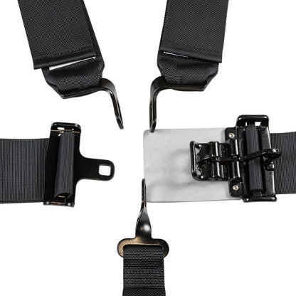 Zamp Race Seat Harness Black 3/2 Shoulder 3 5 Point Pull Down (Out) SFI 16.1