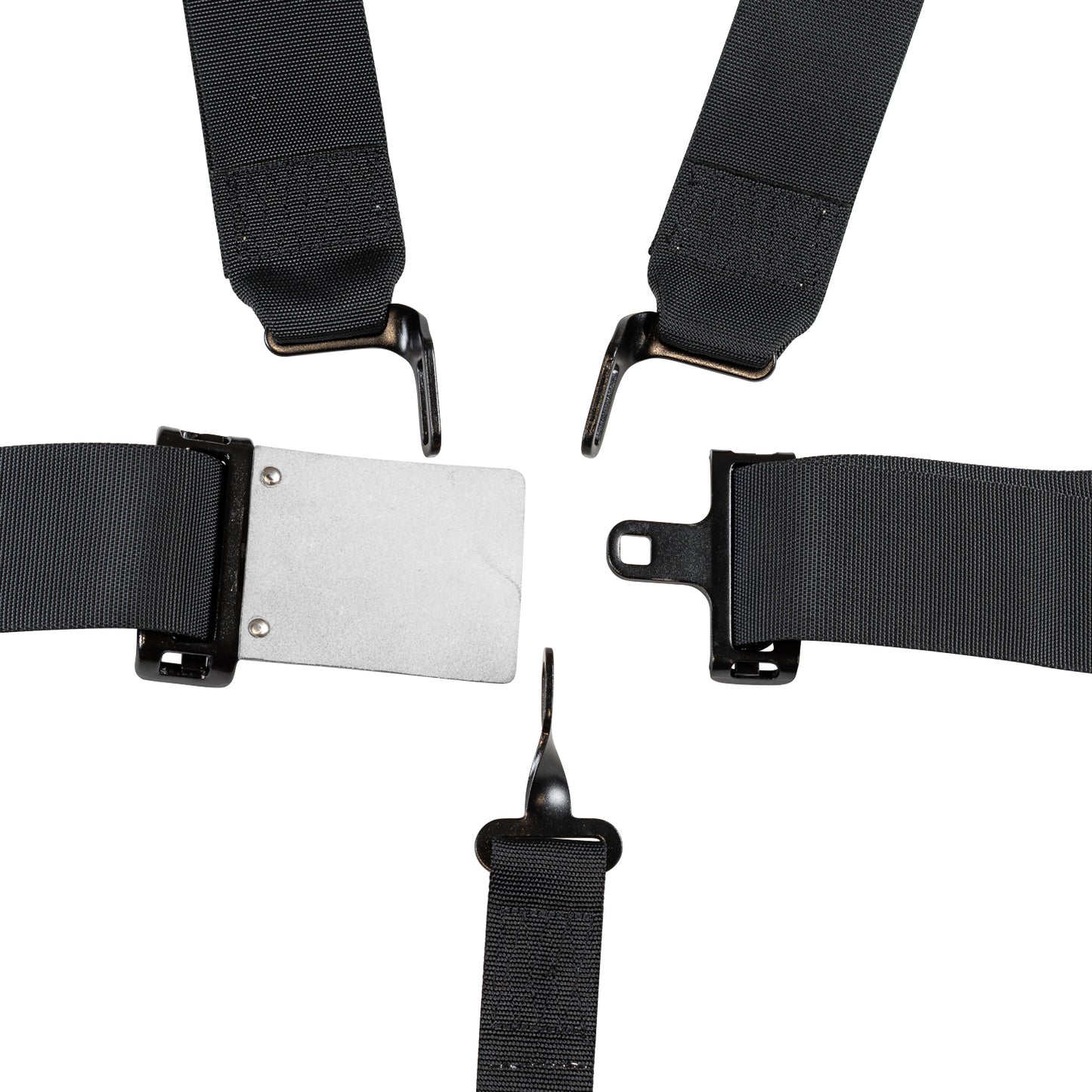 Zamp Race Seat Harness Black 3/2 Shoulder 3 5 Point Pull Down (Out) SFI 16.1