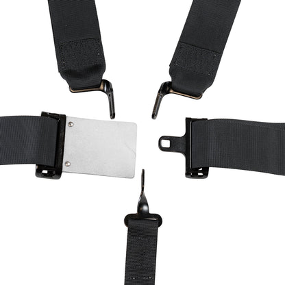 Zamp Race Seat Harness Black 3/2 Shoulder 3 5 Point Pull Down (Out) SFI 16.1
