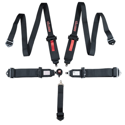 Zamp Race Seat Harness Black 3\q/2\q CAM Lock 5 Point Pull Down (Out) SFI 16.1