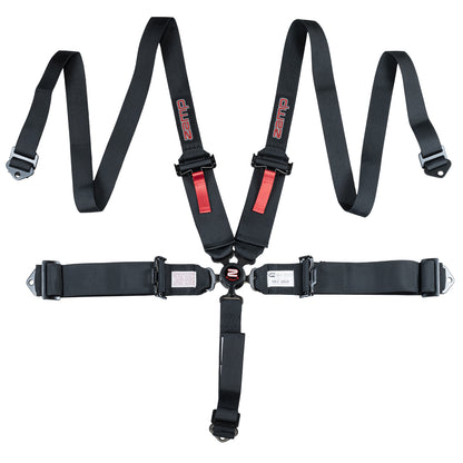 Zamp Race Seat Harness Black 3\q/2\q CAM Lock 5 Point Pull Down (Out) SFI 16.1
