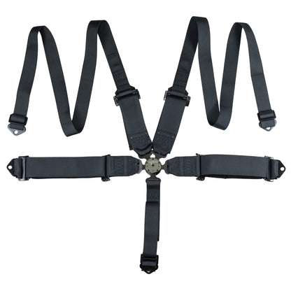Zamp Race Seat Harness Black 3\q/2\q CAM Lock 5 Point Pull Down (Out) SFI 16.1