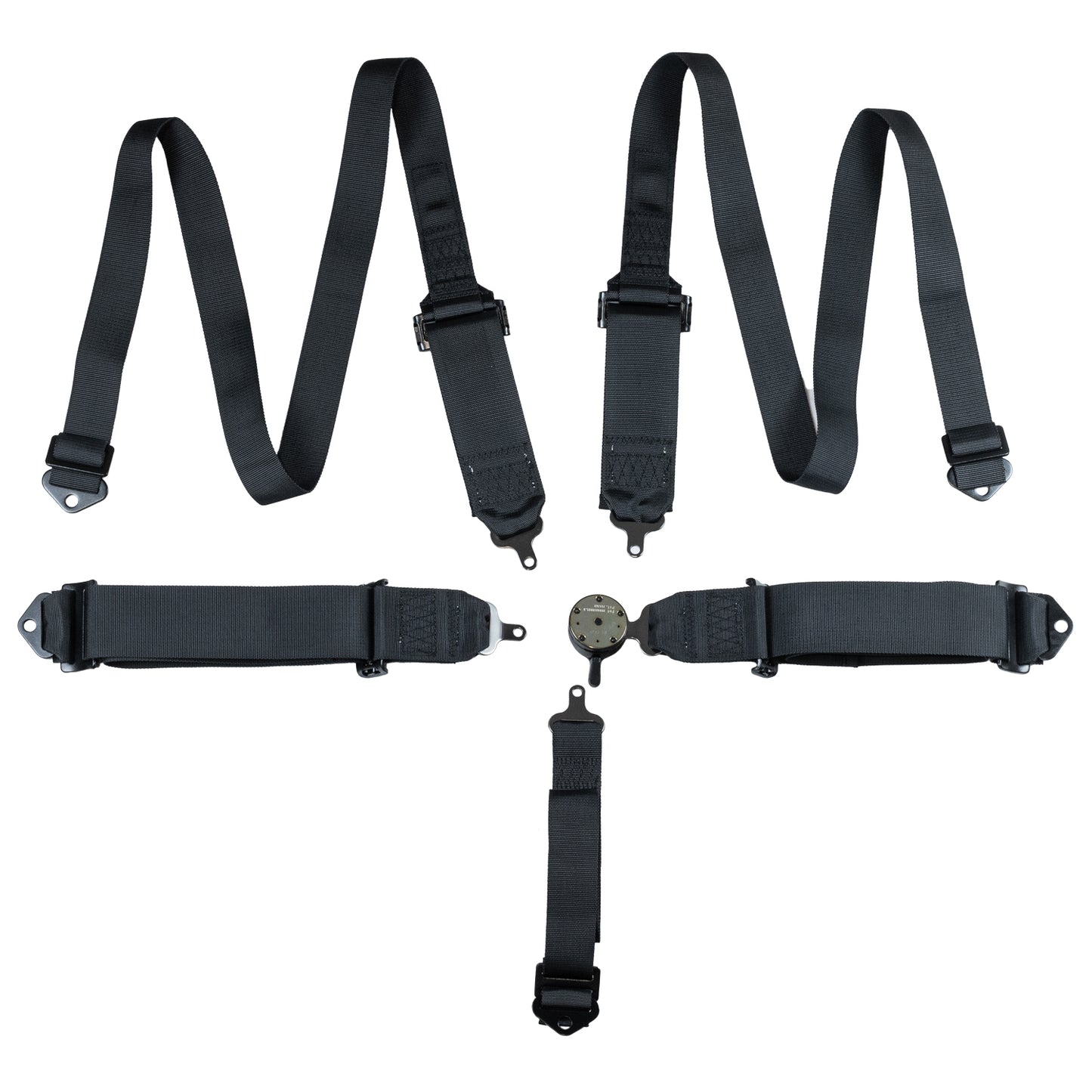 Zamp Race Seat Harness Black 3\q/2\q CAM Lock 5 Point Pull Down (Out) SFI 16.1