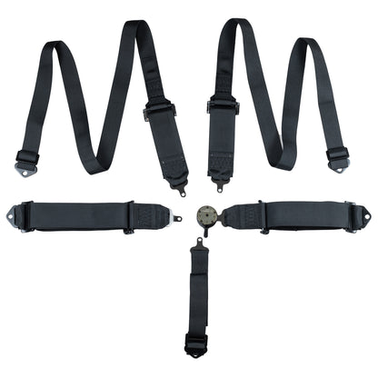 Zamp Race Seat Harness Black 3\q/2\q CAM Lock 5 Point Pull Down (Out) SFI 16.1