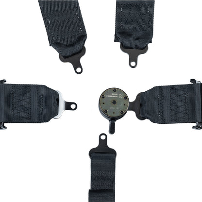 Zamp Race Seat Harness Black 3\q/2\q CAM Lock 5 Point Pull Down (Out) SFI 16.1