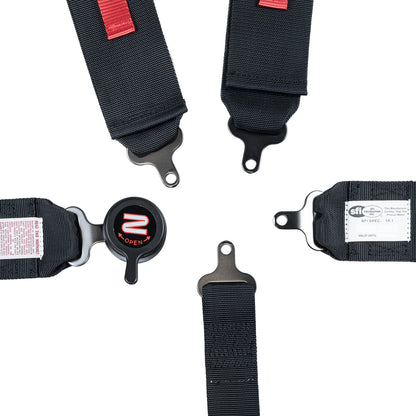 Zamp Race Seat Harness Black 3\q/2\q CAM Lock 5 Point Pull Down (Out) SFI 16.1