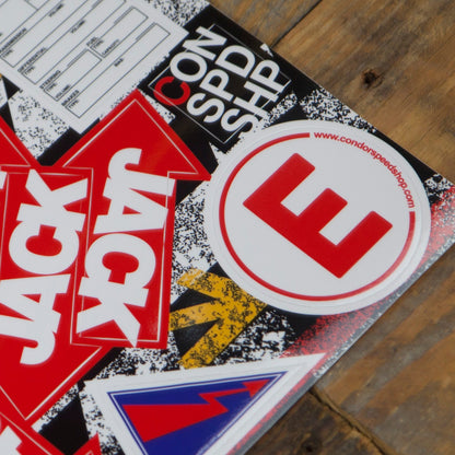 Condor Speed Shop - "E" Fire Extinguisher, "OFF" Emergency, Jack, & Tow Point Sticker Packs