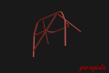 E30 Bolt In Roll Bar - Coupe & Sedan-Roll Bars-grip-drift-Red-Bent Harness Bar (Taller Drivers)-Straight Rear Legs - No X-Garagistic-bmw