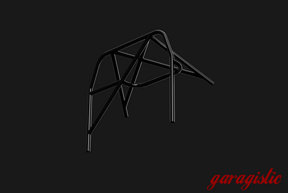 E30 Bolt In Roll Bar - Coupe & Sedan-Roll Bars-grip-drift-Black-Bent Harness Bar (Taller Drivers)-Double Diagonal (X) - With Straight Rear Legs-Garagistic-bmw