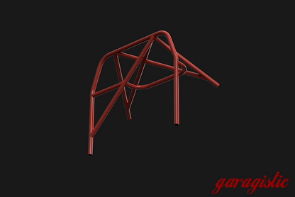 E30 Bolt In Roll Bar - Coupe & Sedan-Roll Bars-grip-drift-Red-Bent Harness Bar (Taller Drivers)-Double Diagonal (X) - With Straight Rear Legs-Garagistic-bmw