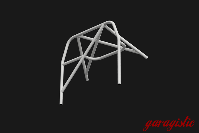 E30 Bolt In Roll Bar - Coupe & Sedan-Roll Bars-grip-drift-White-Bent Harness Bar (Taller Drivers)-Double Diagonal (X) - With Straight Rear Legs-Garagistic-bmw