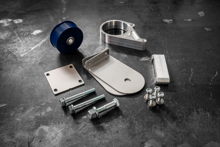E30 Secondary Diff Mount-Suspension Parts-grip-drift-95A-Standard E30-Raw Aluminum-Garagistic-bmw
