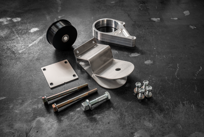 E30 Secondary Diff Mount-Suspension Parts-grip-drift-Delrin-Z M Finned-Raw Aluminum-Garagistic-bmw