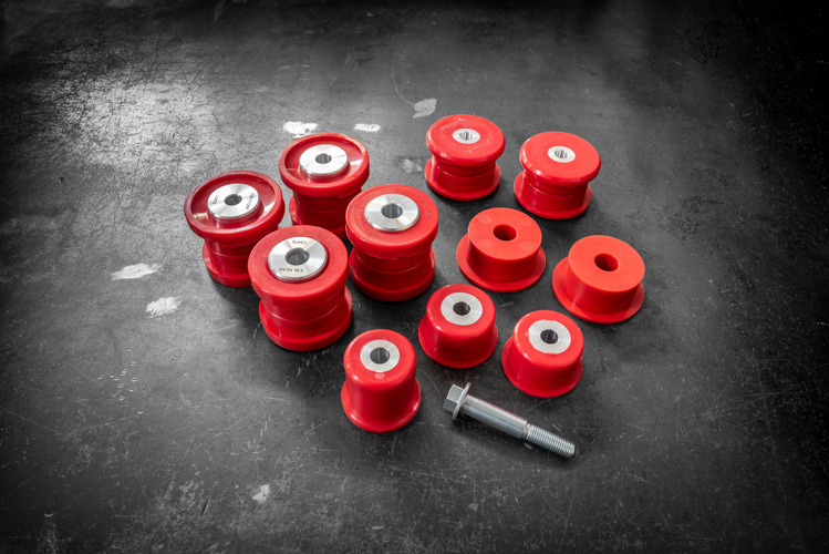 BMW E36 Complete Polyurethane Suspension Kit - Full Bushing Kit-Suspension Bushings-grip-drift-80a (Street)-Centered-Add 14mm Bolt Upgrade-Garagistic-bmw