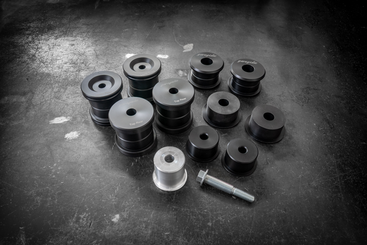 BMW E36 Complete Polyurethane Suspension Kit - Full Bushing Kit-Suspension Bushings-grip-drift-Delrin (Race)-Centered-Add 14mm Bolt Upgrade-Garagistic-bmw