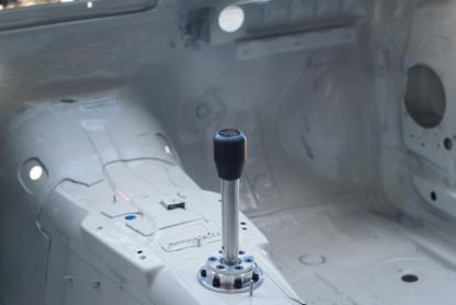 Garagistic Solid Chassis Mounted Short Shifter - E30, E36, E46-Shifters-grip-drift-Bare-Short-Aluminum Standard W/Emblem-Garagistic-bmw