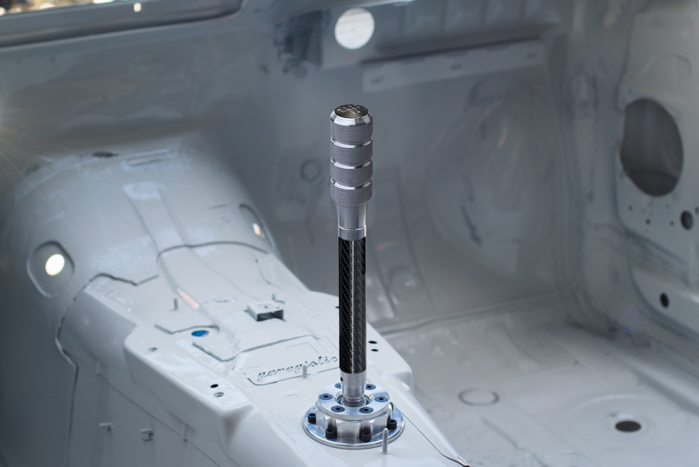 Garagistic Carbon Fiber Chassis Mounted Short Shifter - E46, E36, E30-Shifters-grip-drift-Bare-Medium-Aluminum Knurled-Garagistic-bmw