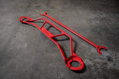 E36 Front and Rear Strut Bar Package combo - E36 M3, 328i, 328 compatible-Strut Bars-grip-drift-Red-Garagistic-bmw