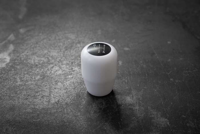 Standard White Delrin Shift Knob for BMW E21, E28, E30, E34, E36, E46-Shifter Accessories-grip-drift-Recessed-4 Speed Emblem-Garagistic-bmw