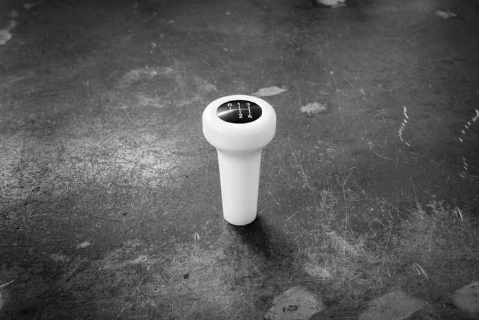 Vintage Delrin Shift Knob for BMW E21, E28, E30, E34, E36, E46-Shifter Accessories-grip-drift-White-Recessed Option-4 Speed Emblem-Garagistic-bmw