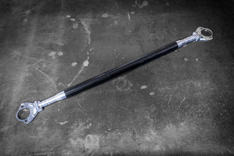 LTW E30 Carbon Fiber Modular 3 Piece Rear Strut Bar - 318, 320, 325, M3-Strut Bars-grip-drift-No Thanks-Raw Aluminum-Garagistic-bmw