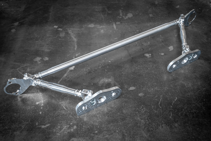 LTW E30 Modular 3 Piece Rear Strut Bar - 318, 320, 325, M3-Strut Bars-grip-drift-Add-On: 4-Point Support Bracing-Raw Aluminum-Garagistic-bmw