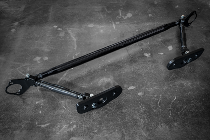 LTW Carbon Fiber E46 Modular 3 Piece Rear Strut Bar - 316, 318, 320, 323, 325, 328, 330, M3-Strut Bars-grip-drift-Add-On: 4-Point Support Bracing-Anodized Black-Garagistic-bmw