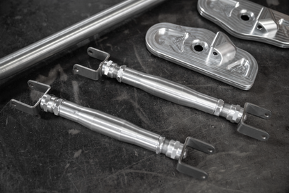 4-Point Support Bracing for LTW Rear Strut Bar - E36, E46, E82, E9X-Strut Bars-grip-drift-Raw Aluminum-E36-Garagistic-bmw
