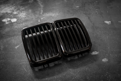 E30 Gloss Black Kidney Grill - Aftermarket Replacement (51131945877)