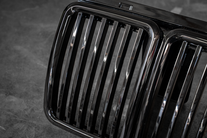 E30 Gloss Black Kidney Grill - Aftermarket Replacement (51131945877)