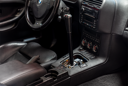 E36 "PRO" Self Centering Chassis Short Shifter-Shifters-grip-drift-Black Anodized-Tall-Delrin Bat-Garagistic-bmw