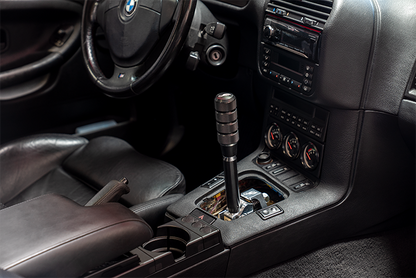 E36 "PRO" Self Centering Chassis Short Shifter-Shifters-grip-drift-Black Anodized-OEM-Aluminum Knurled-Garagistic-bmw