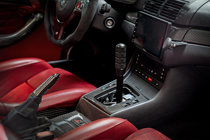E46 "PRO" Self Centering Chassis Short Shifter-Shifters-grip-drift-Black Anodized-Short-Aluminum Knurled-Garagistic-bmw