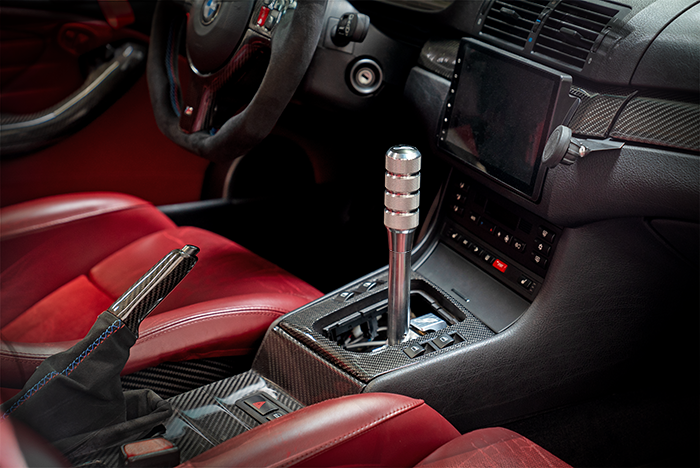 E46 "PRO" Self Centering Chassis Short Shifter-Shifters-grip-drift-Bare-Short-Aluminum Knurled-Garagistic-bmw