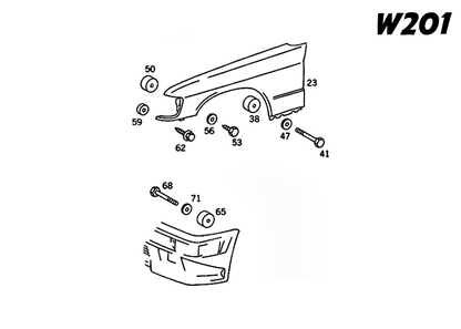 Mercedes W201 & W124 Fender Spacers