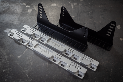 E30 Racing Seat Floor Mount Adapters V2 - 318i, 325, M3-Seat Mounts-grip-drift-Bare-Add Side Brackets-Garagistic-bmw