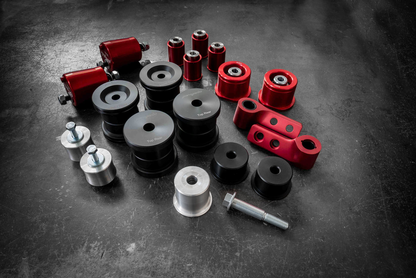 BMW E36 Complete Race Suspension Bushing Kit-Suspension Bushings-grip-drift-Delrin-Offset - E36 Control Arms-Add Solid Engine and Transmission Bushings-Garagistic-bmw