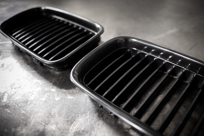 E36 (92-95) Matte Black Kidney Grille Set - 51138122237, 51138122238