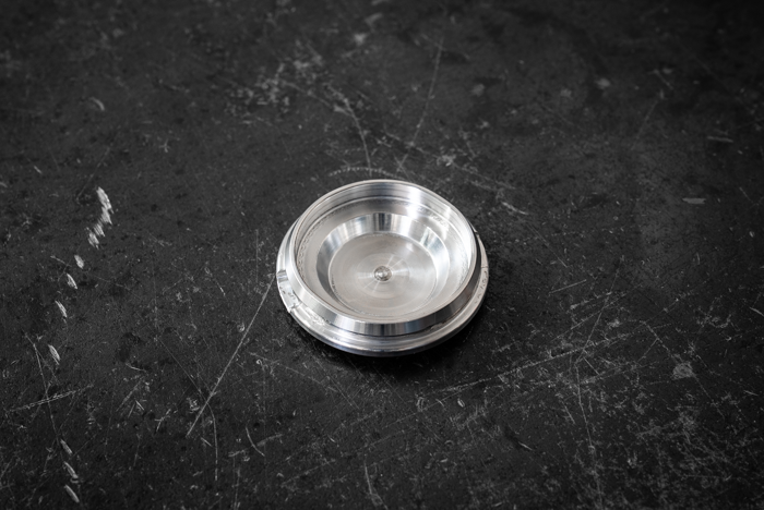 E30 Billet Aluminum Front Wheel Bearing Dust Caps (4-Lug) - 31211130125 / 31211125833-Wheel Accessories-grip-drift-Bare Aluminum-Garagistic-bmw