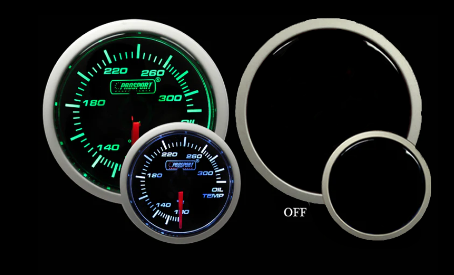 Prosport Gauges - Green/White Oil Temperature Gauge