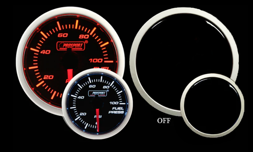 Prosport Gauges - 2-1/16" Amber / White -  Fuel Pressure Gauge