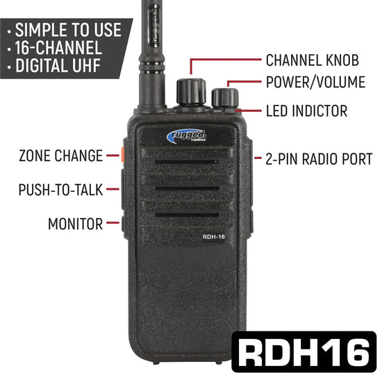 Rugged Radios - The Driver - RUGGED Wired Driver Only Communication Kit with RDH16 Radio