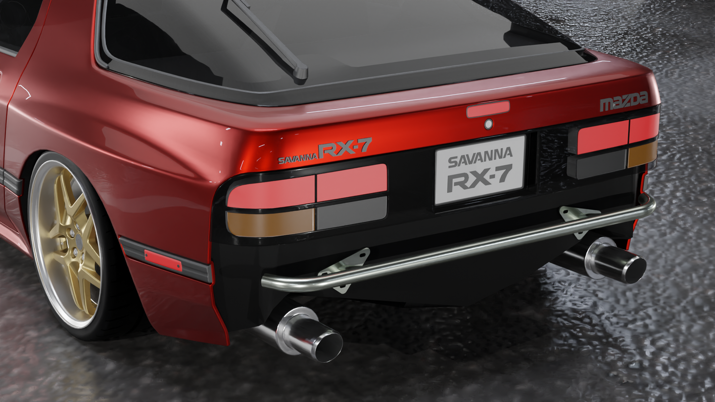 True Focus Fabrication - Mazda RX-7 FC - Rear Standard Bash Bar