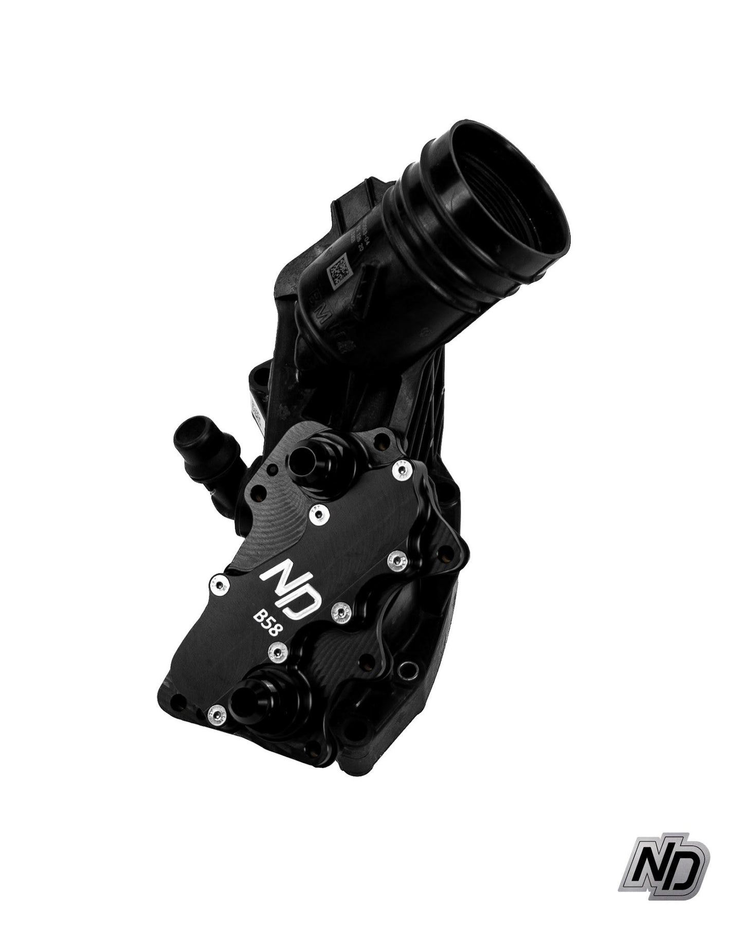 NDesign - Remote Oil Cooler Relocation Plate (ORB10 Ports, water are circled)