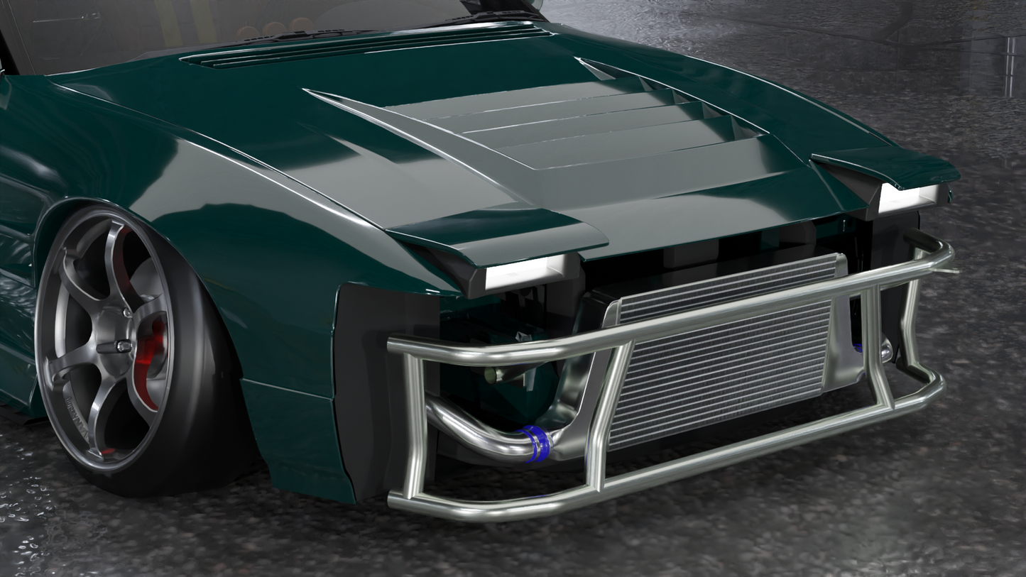 True Focus Fabrication - Nissan S13 Pop Up Headlight - Front Dual Row Bash Bar