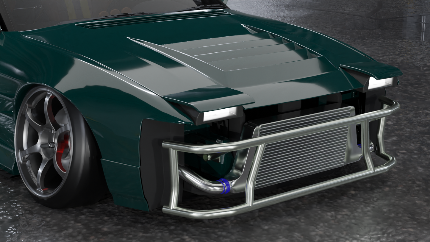 True Focus Fabrication - Nissan S13 Pop Up Headlight - Front Dual Row Bash Bar