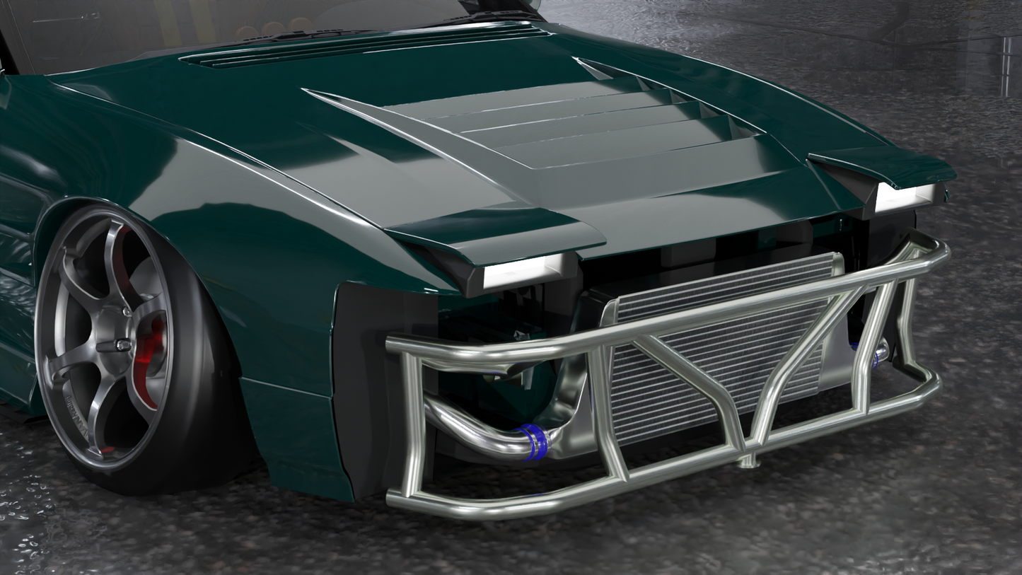 True Focus Fabrication - Nissan S13 Pop Up Headlight - Front Dual Row Bash Bar