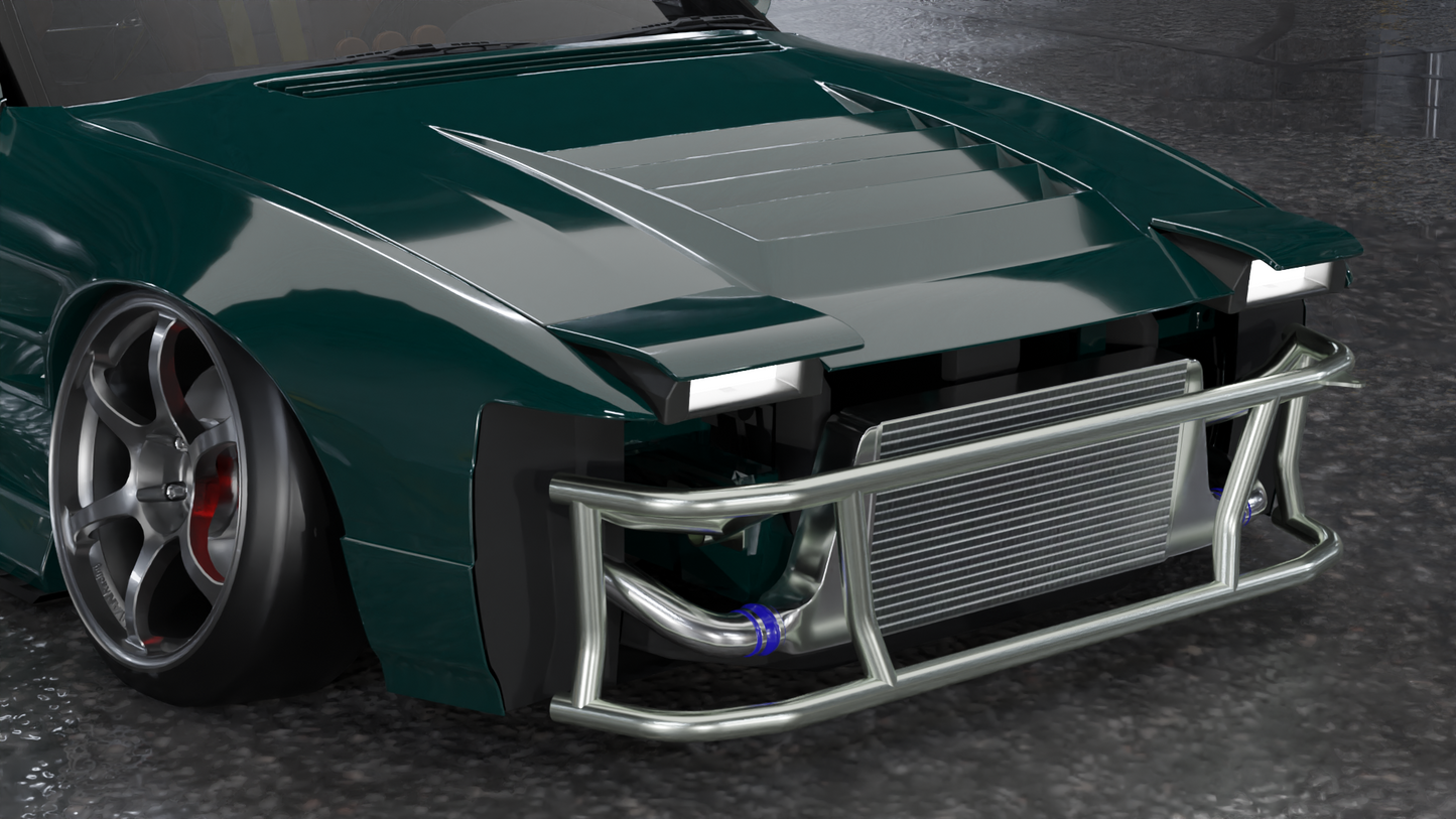 True Focus Fabrication - Nissan S13 Pop Up Headlight - Front Dual Row Bash Bar