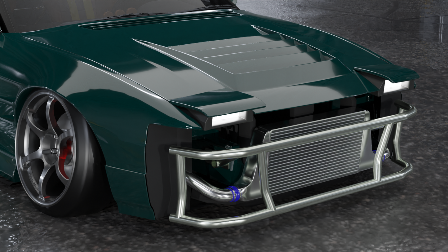 True Focus Fabrication - Nissan S13 Pop Up Headlight - Front Dual Row Bash Bar