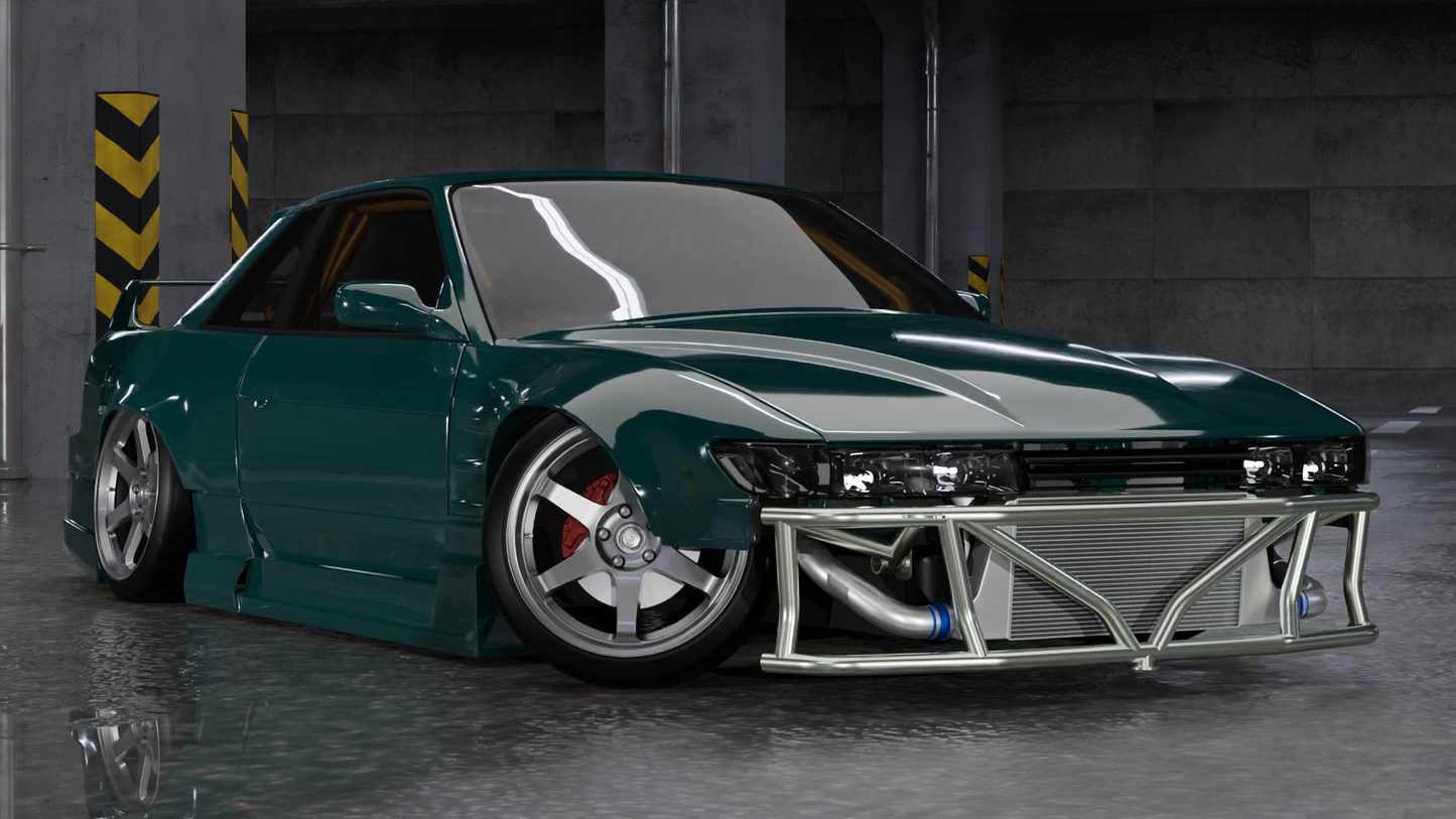 True Focus Fabrication - Nissan S13/S14/S15/R32 - Front Dual Row Bash Bar - Type 2